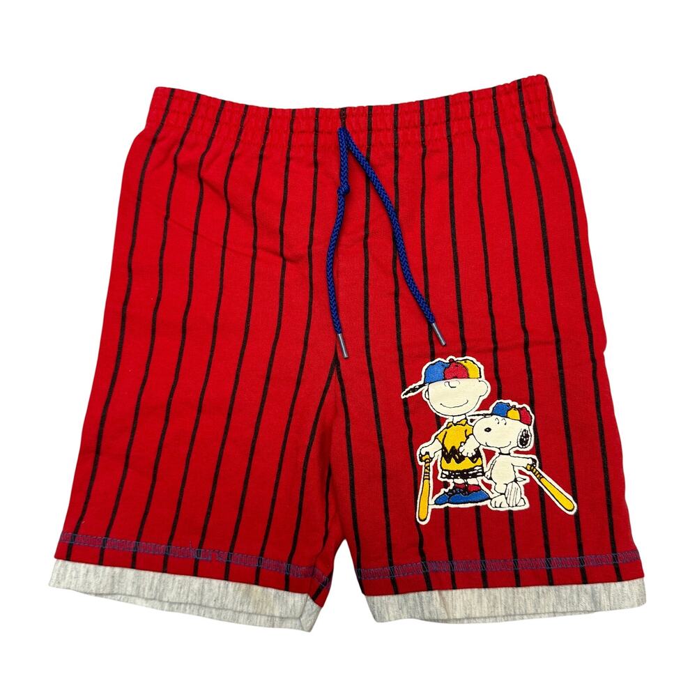 Vintage Peanuts Charlie Brown Snoopy Baseball Sweat Shorts Kids Youth 5